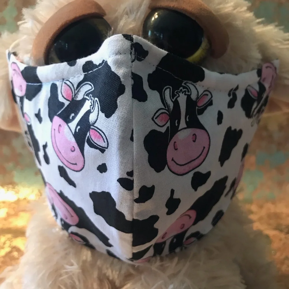 KID’S “HAPPY COW” COTTON BLEND FACE MASK
